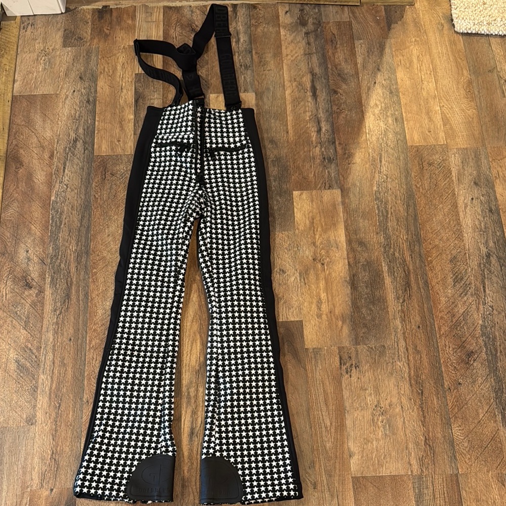 Goldbergh Black and White Houndstooth Flare Pants